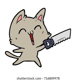 Happy Cartoon Katze