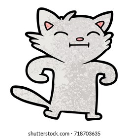 happy cartoon cat