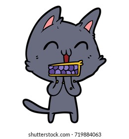 Happy Cartoon Katze