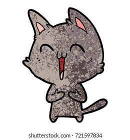 gato de desenho animado feliz
