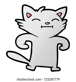 happy cartoon cat