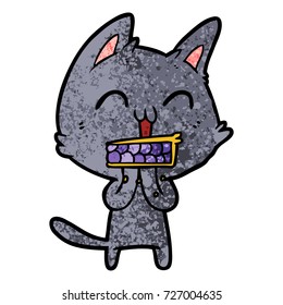 happy cartoon cat