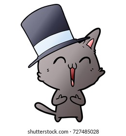 gatito de caricatura feliz