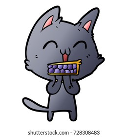 happy cartoon cat