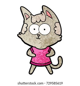 Happy Cartoon Katze