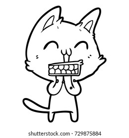 happy cartoon cat