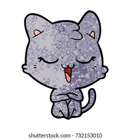 happy cartoon cat