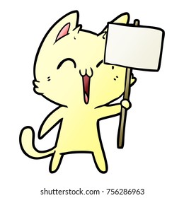 Happy Cartoon Katze