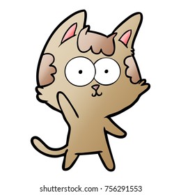Happy Cartoon Katze