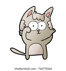 happy cartoon cat
