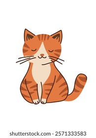 happy cartoon cat character , vector illustration