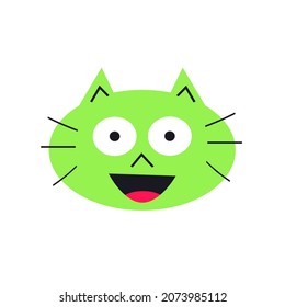 Happy cartoon cat. Vector illustration 