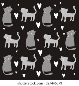 happy cartoon cat vector print