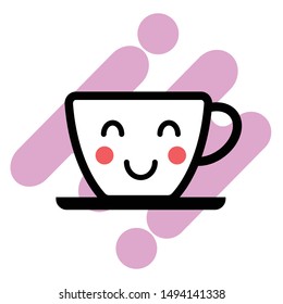 Happy cartoon character coffee cup