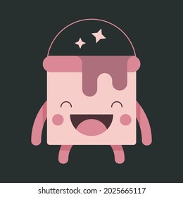 Happy cartoon character flat design