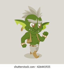 Happy Cartoon Character Goblin, Halloween