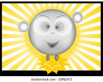 Happy Cartoon Character. Vector illustration.