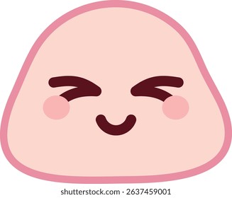 Happy Cartoon Character with Winking Expression