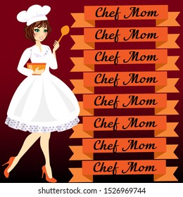 Happy cartoon chef, vector illustration for your logo design