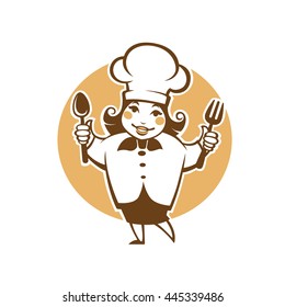 happy cartoon chef, vector illustration