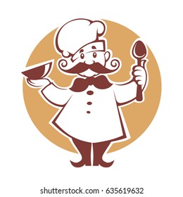 happy cartoon chef, vector illustration