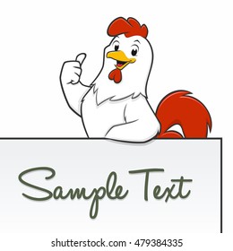 Happy  cartoon chicken for frame border element