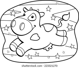 Happy Cartoon Chocolate Cow Milky Way Stock Vector (Royalty Free ...