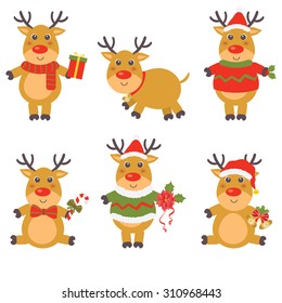 happy cartoon Christmas Reindeer