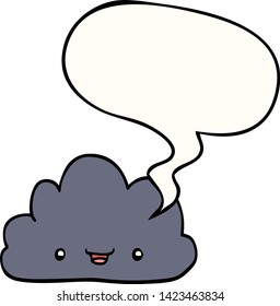 Happy Cartoon Cloud mit Sprachblase