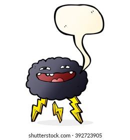 nube de dibujos animados felices con burbuja de palabras