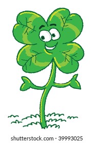 Happy cartoon clover