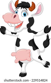 Happy cartoon cow