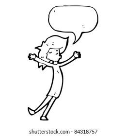 happy cartoon dancing person