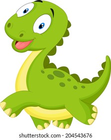Happy cartoon dinosaur