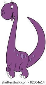 Happy cartoon dinosaur