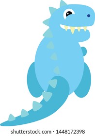 Happy Cartoon Dinosaur Tyrannosaurus Rex Character Icon Vector