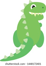 Happy Cartoon Dinosaur Tyrannosaurus Rex Character Icon Vector