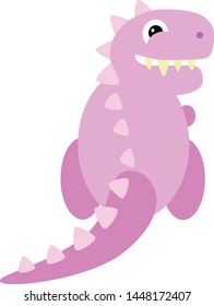 Happy Cartoon Dinosaur Tyrannosaurus Rex Character Icon Vector