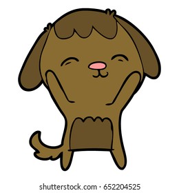 perro de caricatura feliz