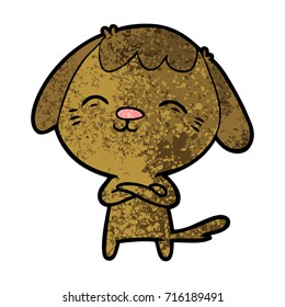 perro de caricatura feliz