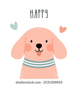 Happy Cartoon Dog Vector Illustration - Perfect for Greeting Cards, Posters, and Children’s Books