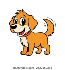 Happy Cartoon Dog Vector Illustration