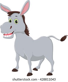 happy cartoon donkey isolated on white background