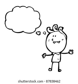 niño del doodle de dibujos animados felices