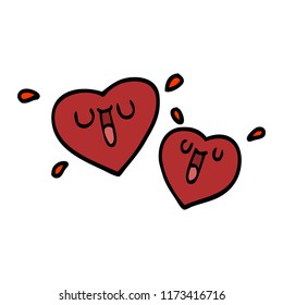happy cartoon doodle hearts