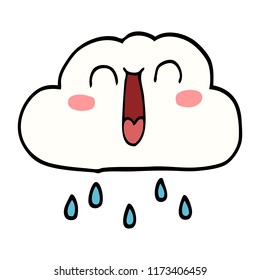 nube de doodle de dibujos animados felices