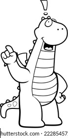 A happy cartoon dragon with an idea.