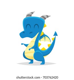 Happy cartoon dragon vector
