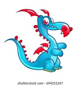Happy cartoon dragon. Vector illustration