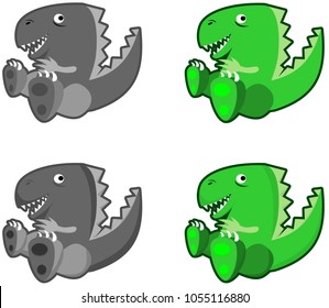 Happy cartoon dragon vector smiling